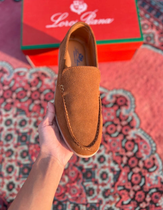 LORO PIANA Summer Walk Suede Loafers (Black ) (Standard Batch)